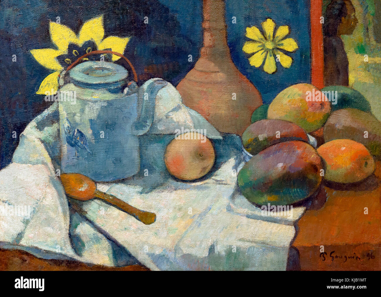 Stillleben mit Teekanne und Obst, Paul Gauguin, 1896, Metropolitan Museum der Kunst, Manhattan, New York City, USA, Nordamerika Stockfoto