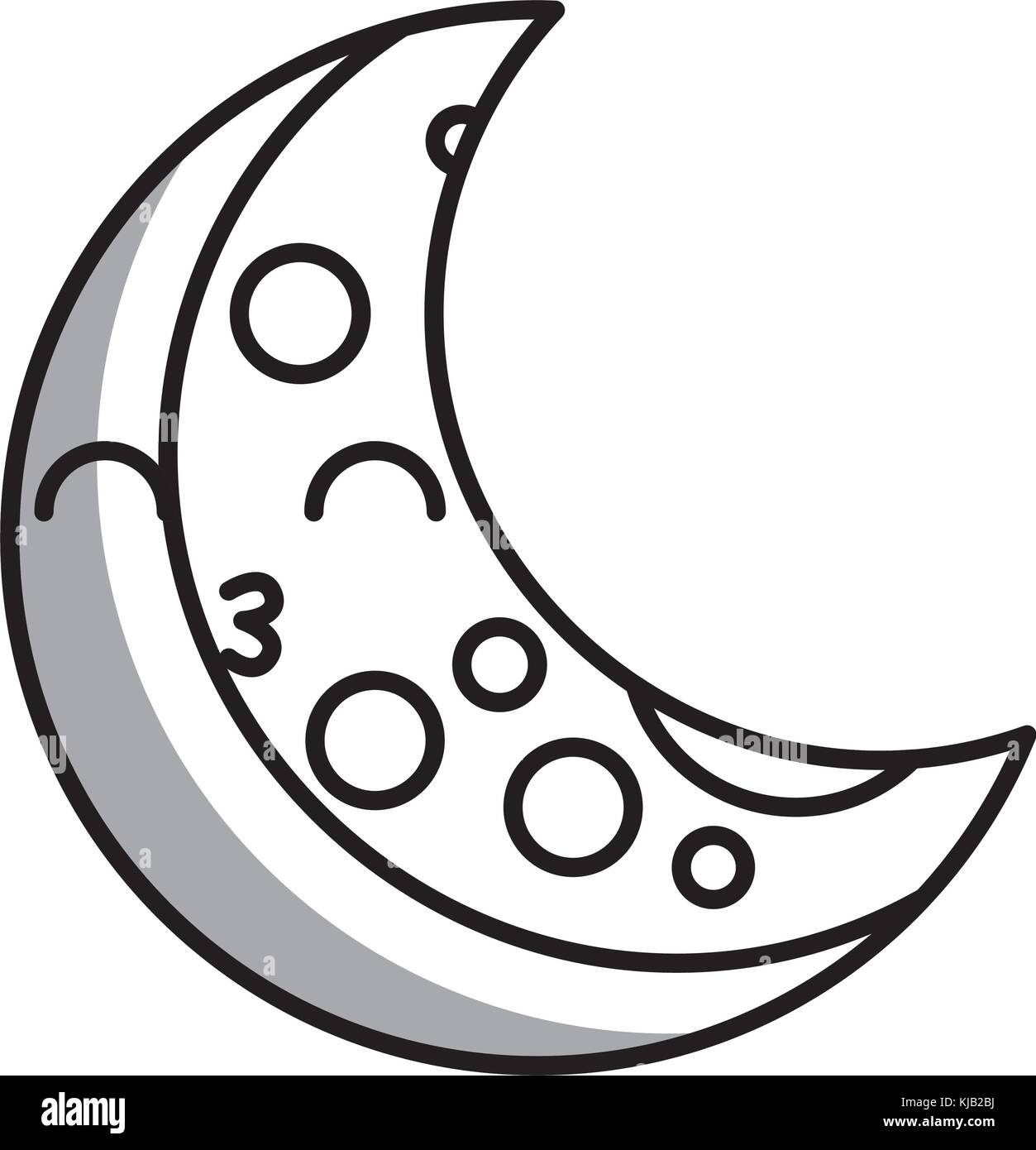 Naturliche Satelliten Mond Comic Figur Stock Vektorgrafik Alamy