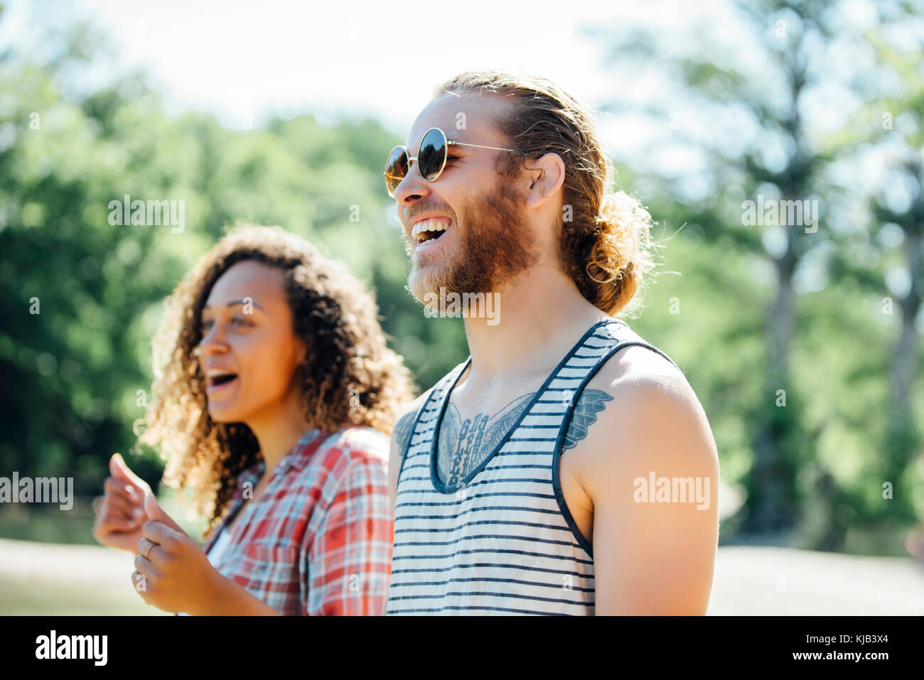 Nahaufnahme des Lachens paar Stockfoto