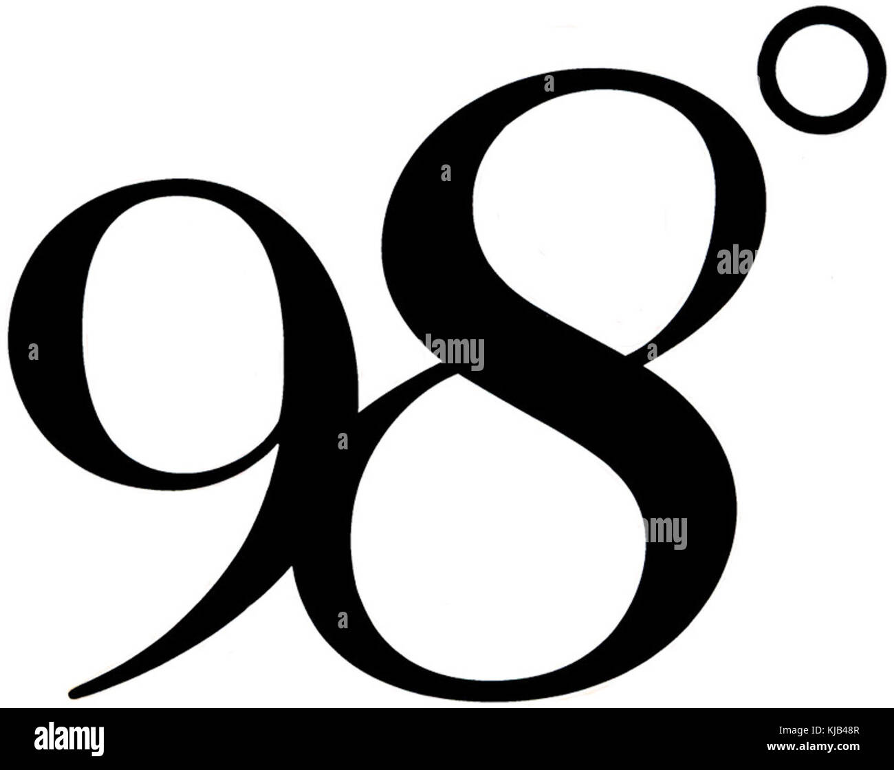 98 Grad logo Stockfoto