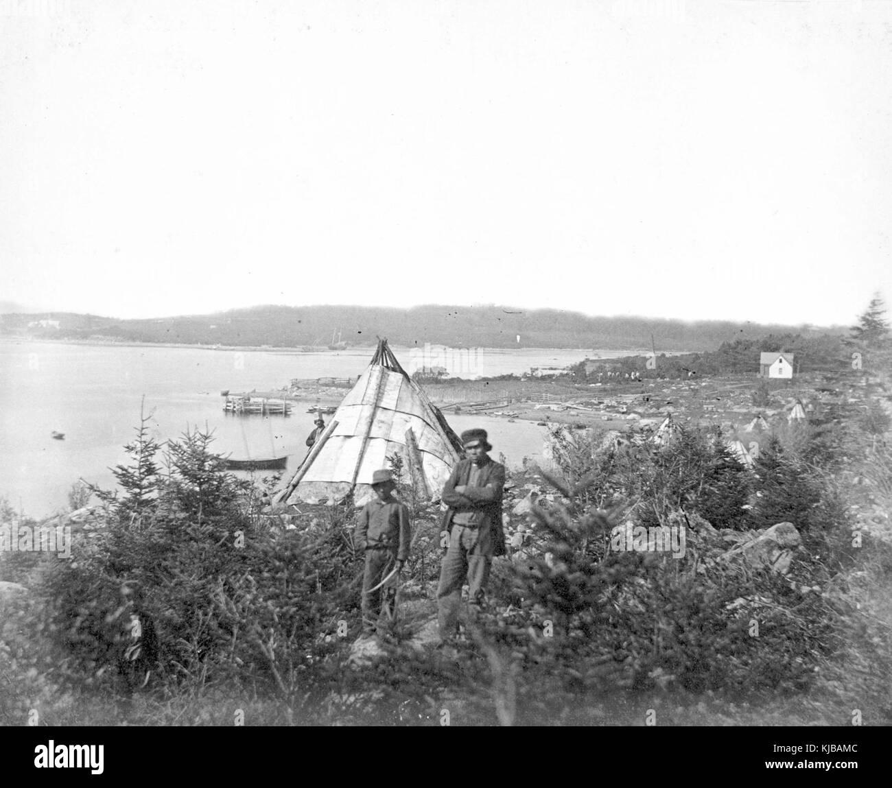 Mi'kmaq Menschen an der Tufts Cove, Nova Scotia, Kanada, Ca. 1871 Stockfoto