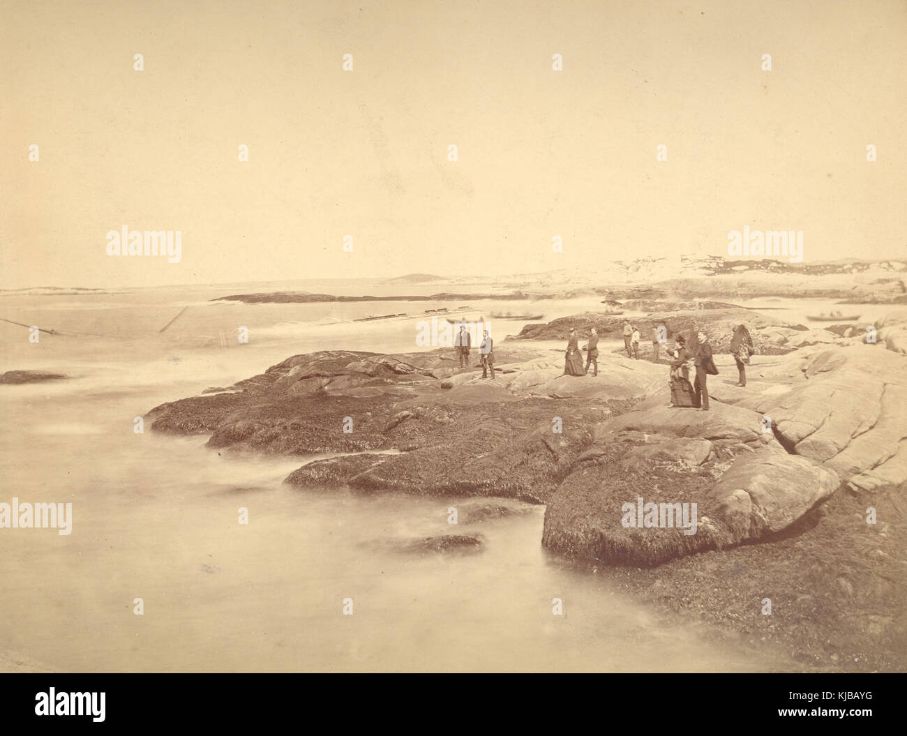 SS Atlantic Schiffbruch Szene, Touristen 2, Untere Aussicht, Halifax County, Nova Scotia, Kanada, 1873 Stockfoto