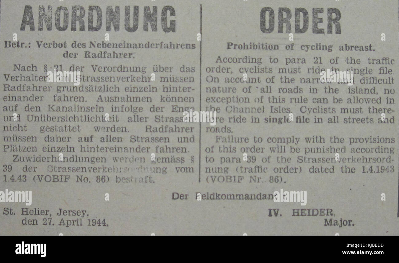 Report Radfahren auf dem Laufenden Jersey 1944 Stockfoto