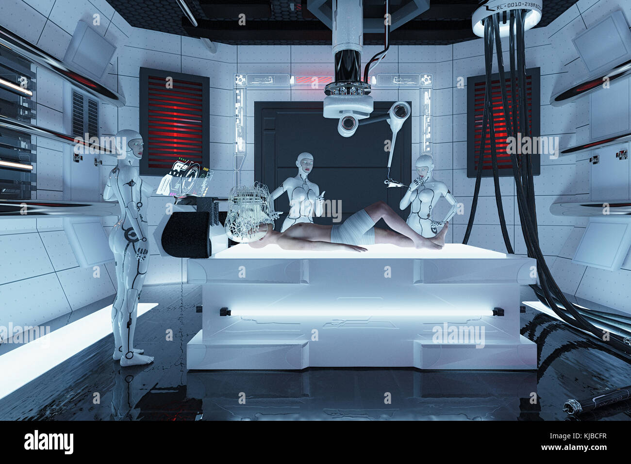 Roboter Frauen ärztliche Untersuchung der Mann Stockfoto