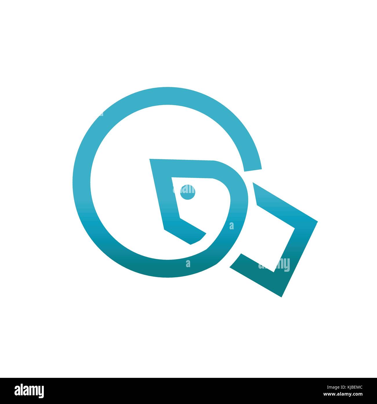 Buchstabe q mit einem Preis Abbildung, Buchstabe q mit einer Variablen, Buchstabe q Symbol, Symbol, Design, auf weißem Hintergrund. Stock Vektor