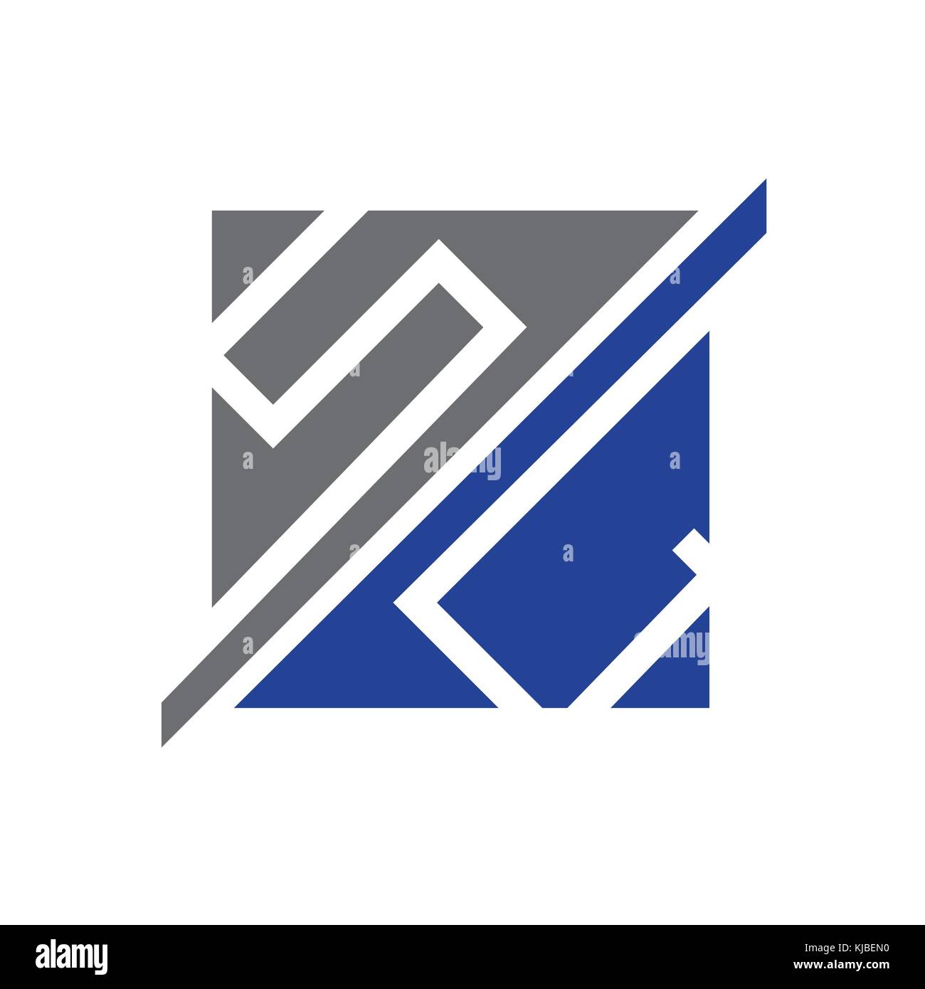 Initialen sc Illustration, Bold sc Symbol, sc Buchstaben innerhalb eines Quadrats, Symbol, Design, auf weißem Hintergrund. Stock Vektor