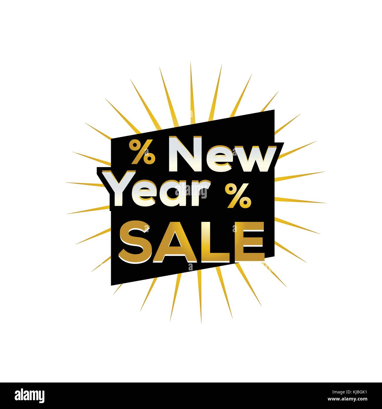Neues Jahr Verkauf Zeichen, Gold neue Jahr Verkauf, Fett neue Jahr Verkauf, sign Design, auf weißem Hintergrund. Stock Vektor