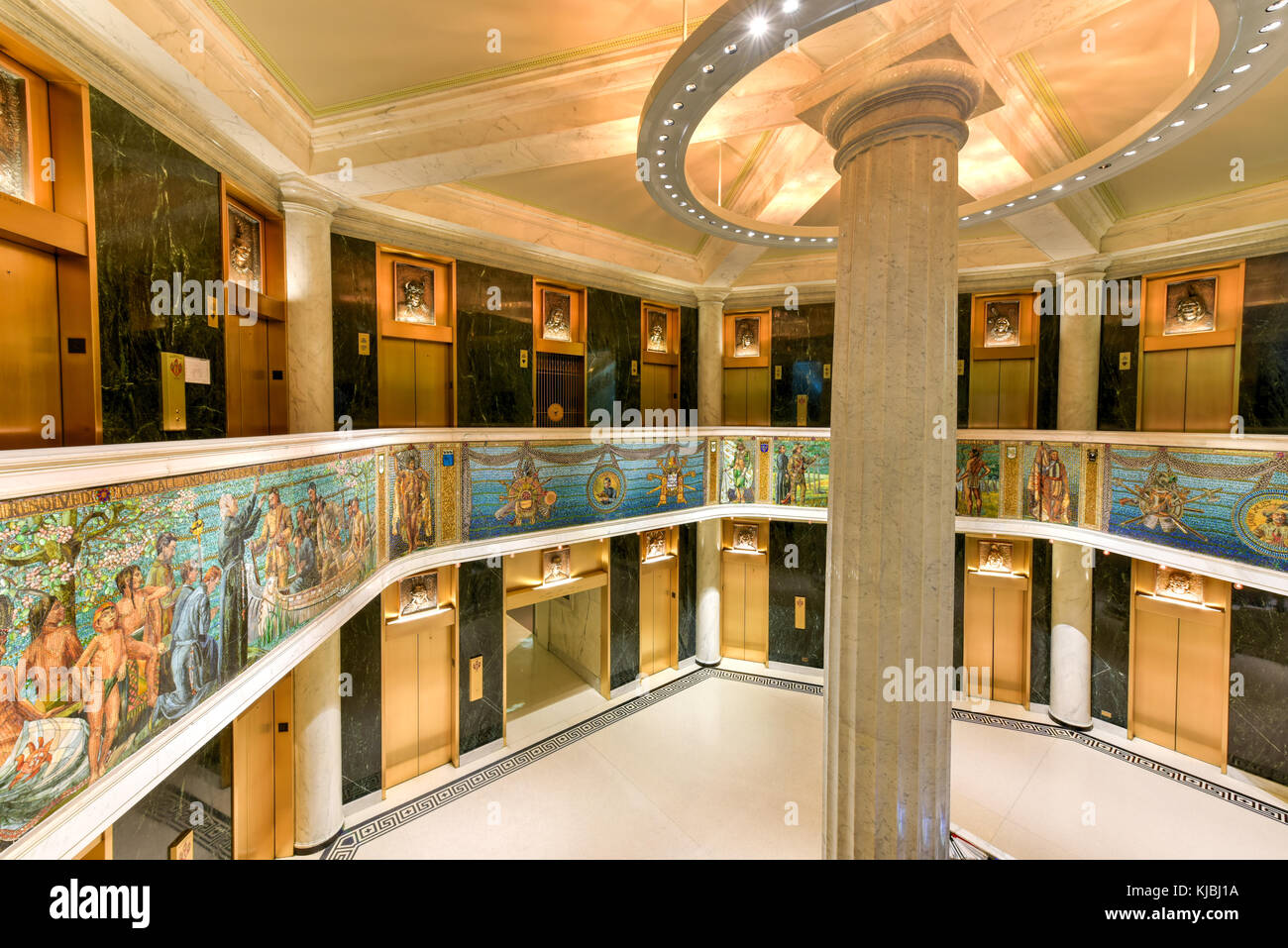 Chicago - September 6, 2015: Das marquette Gebäude im Jahr 1895 abgeschlossen und eine Chicago Landmark. die Mosaiken, Skulpturen und Bronze des Eintrags und Inter Stockfoto