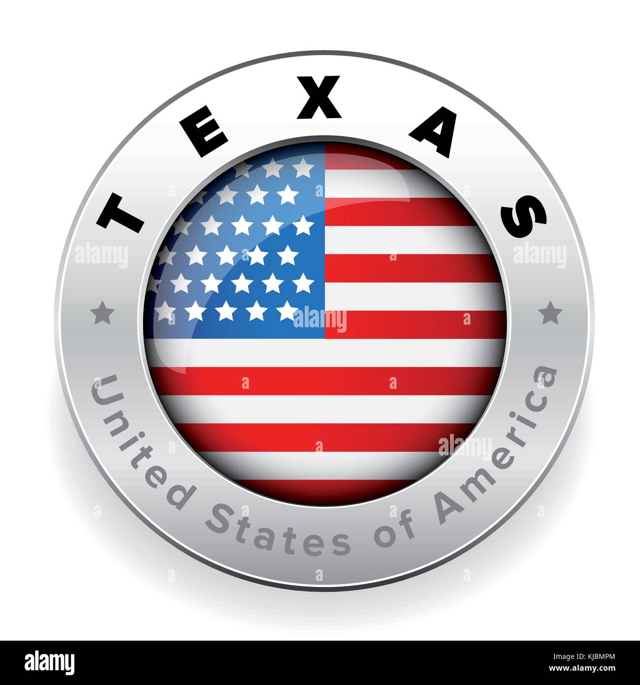 Texas usa button Stahl Stock Vektor