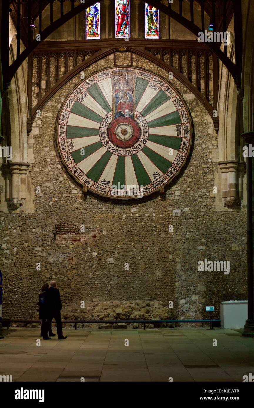 Runder Tisch in der Großen Halle der Winchester Castle Runder Tisch in der Großen Halle der Winchester Castle