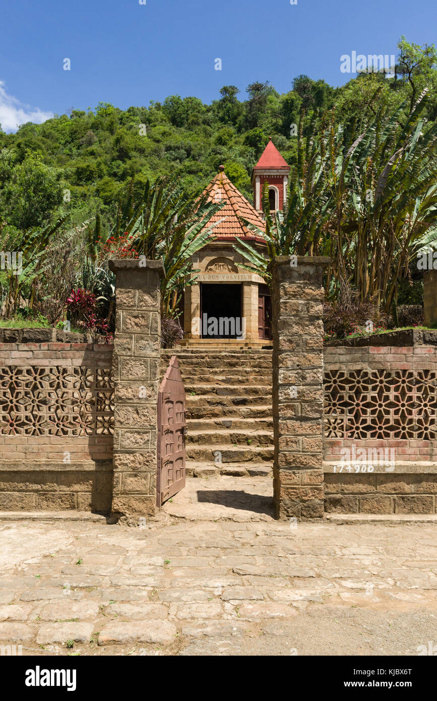 Außenansicht von Mai Mahiu Katholische Kirche von Italienischen Kriegsgefangenen 1942 erbaut, Rift Valley Kenia Stockfoto