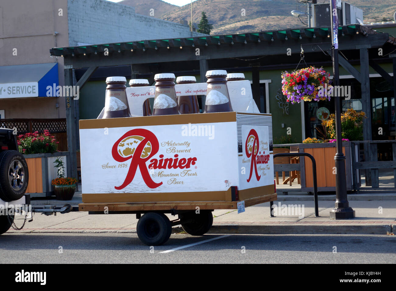 Rainier Bier ist eine Ikone Bier Label im pazifischen Nordwesten. Das Bier war in Seattle 1878 bis 1999 gebraut, wenn die Brauerei geschlossen wurde. Heute ist Stockfoto