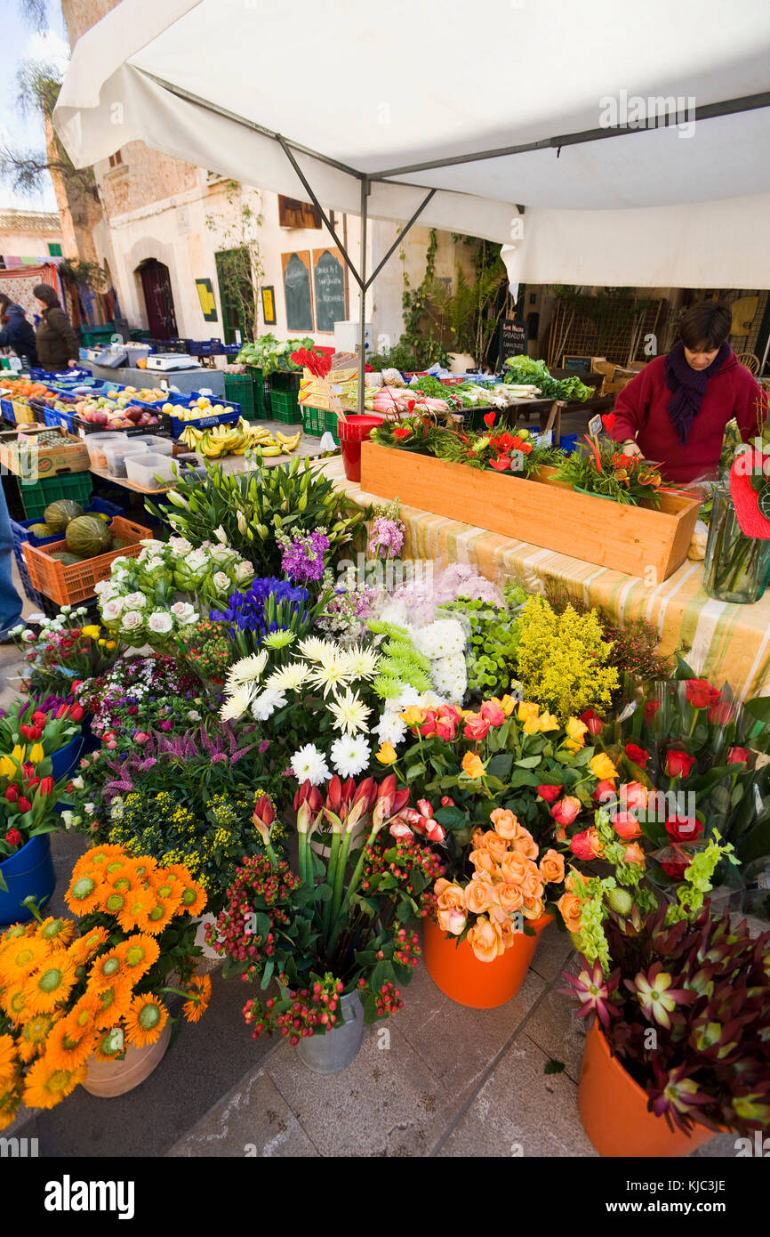 Markt in Santanyi, Mallorca, Spanien Stockfoto