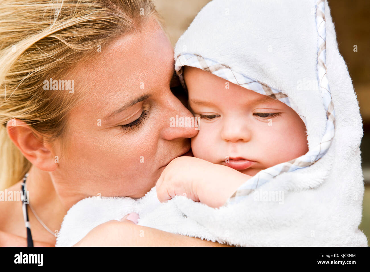 Mutter mit Sohn Stockfoto