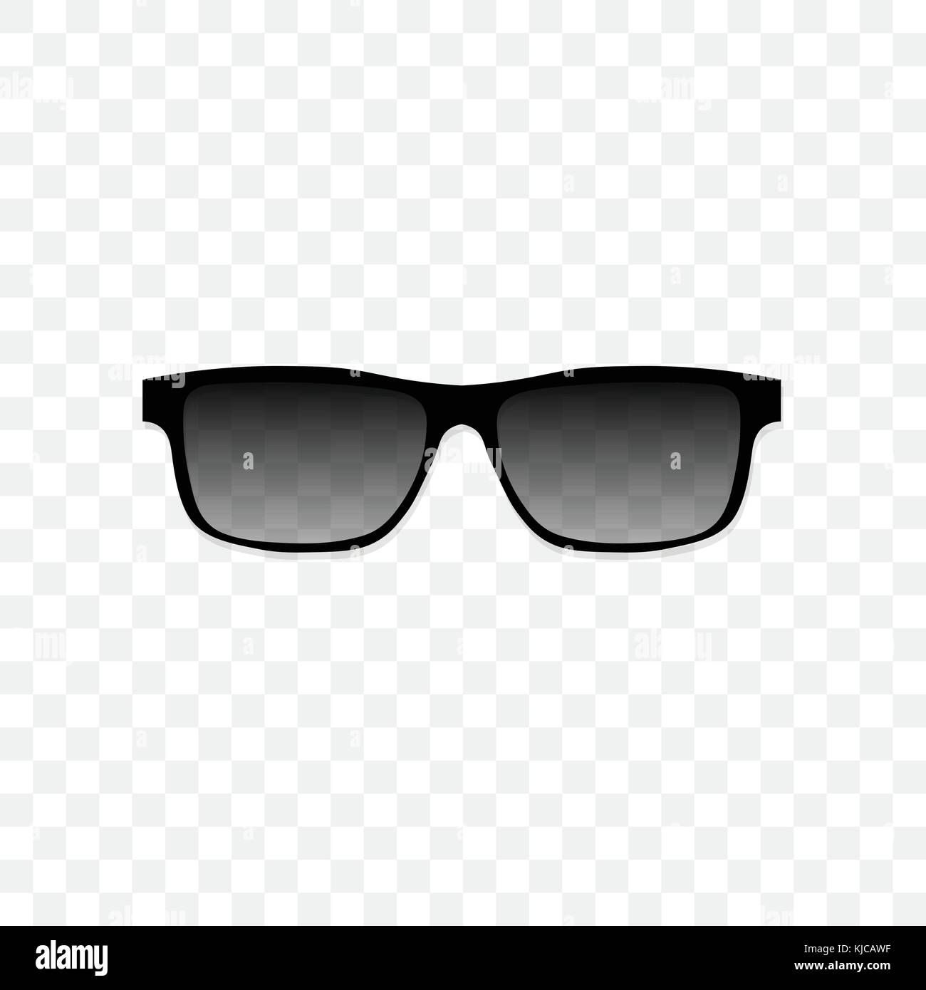 Realistische Sonnenbrille mit einer durchsichtigen Glas schwarz auf transparentem Hintergrund. Schutz vor Sonne und UV-Strahlen. modeaccessoire Vector Illustration. Stock Vektor