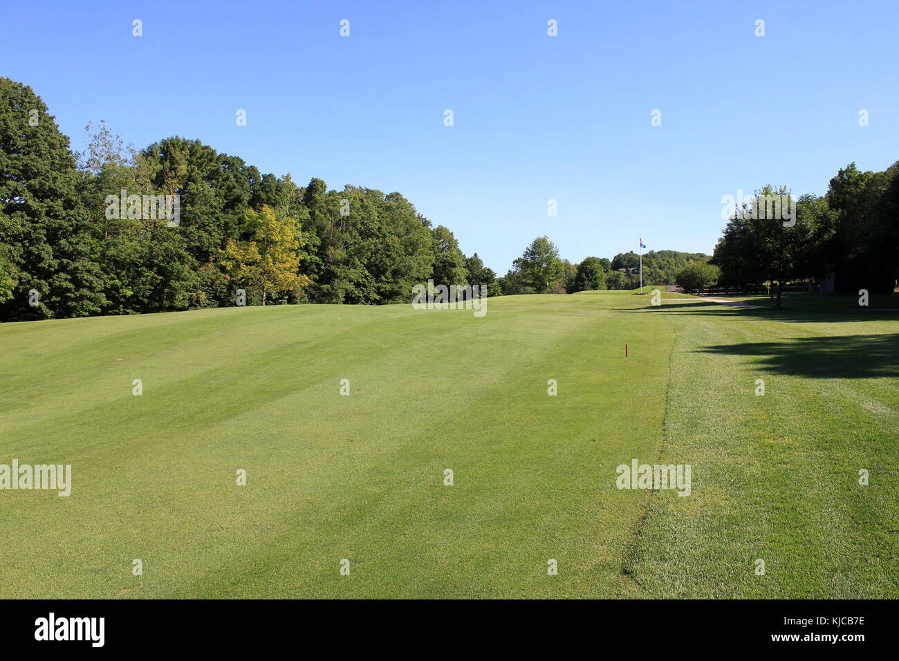 Der Golfplatz GFP Wisconsin Peninsula State Park ist ein bekannter Erholungsort mit malerischer Aussicht und anspruchsvollen Golferlebnissen. Es verbindet natürliche Schönheit mit Outdoor-Sportarten. Stockfoto