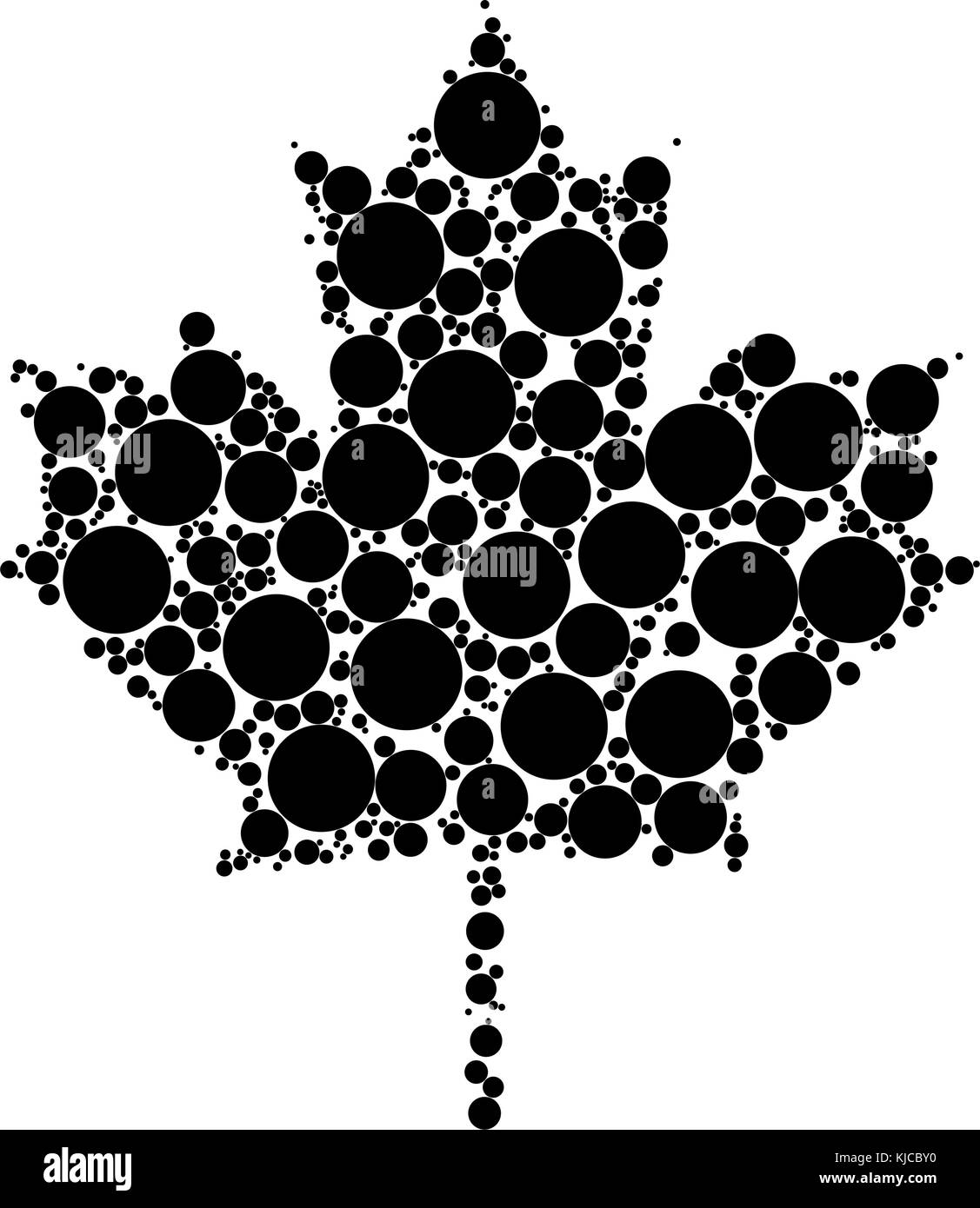 Maple Leaf gepunktete vektor design auf weißem Hintergrund Stock Vektor