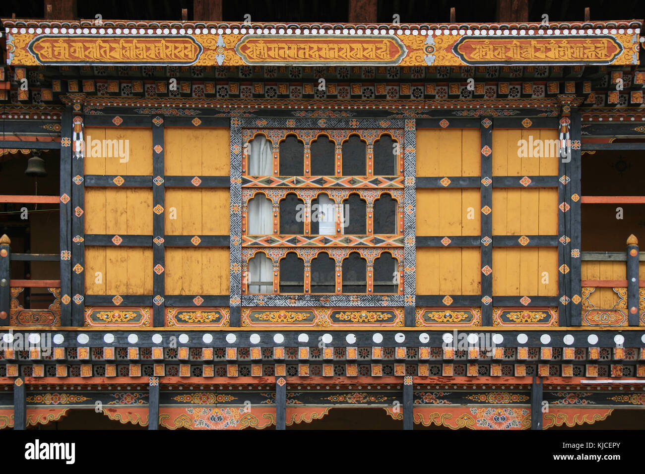 In der Rinpung dzong in Paro (Bhutan). Stockfoto