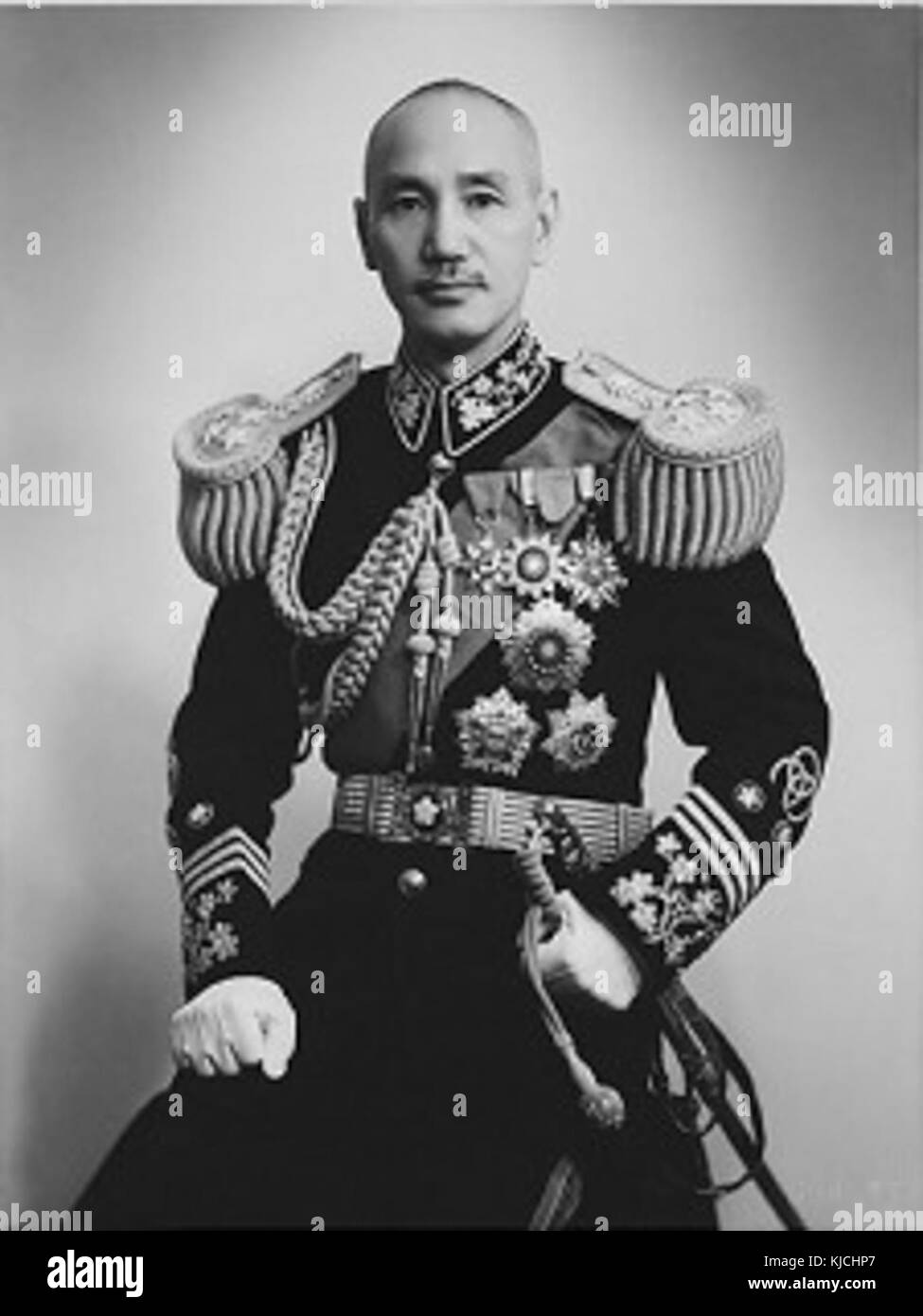 Chiang Kai Shek in voller Uniform 2 Stockfoto