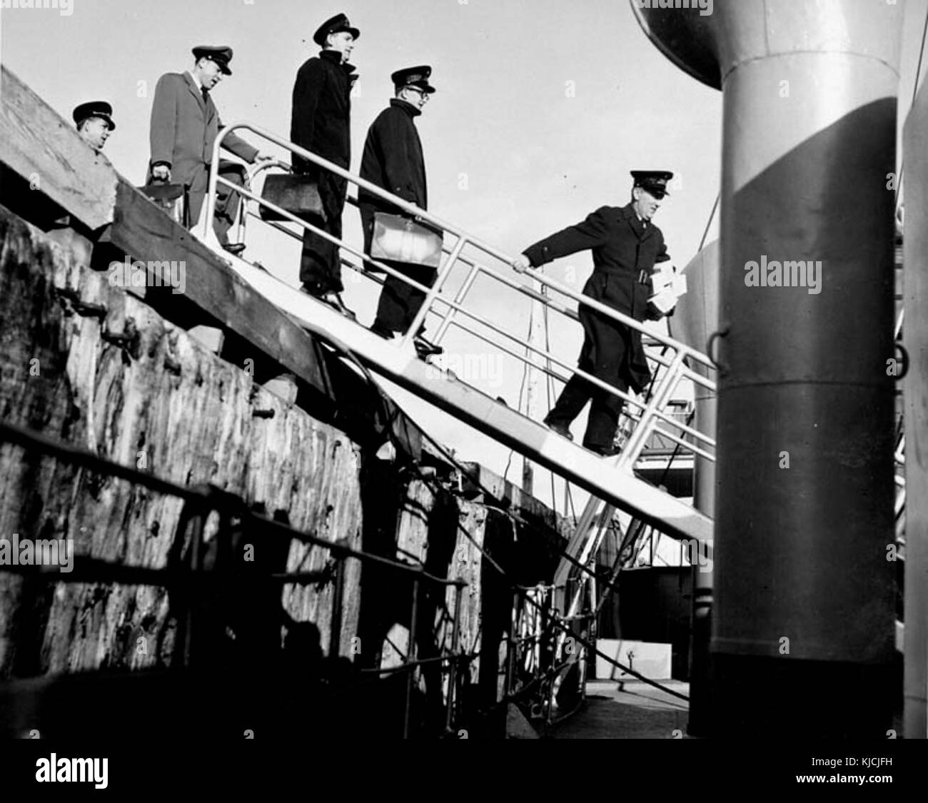 Canadian Immigration Officers bei Pointe au Pere Stockfoto