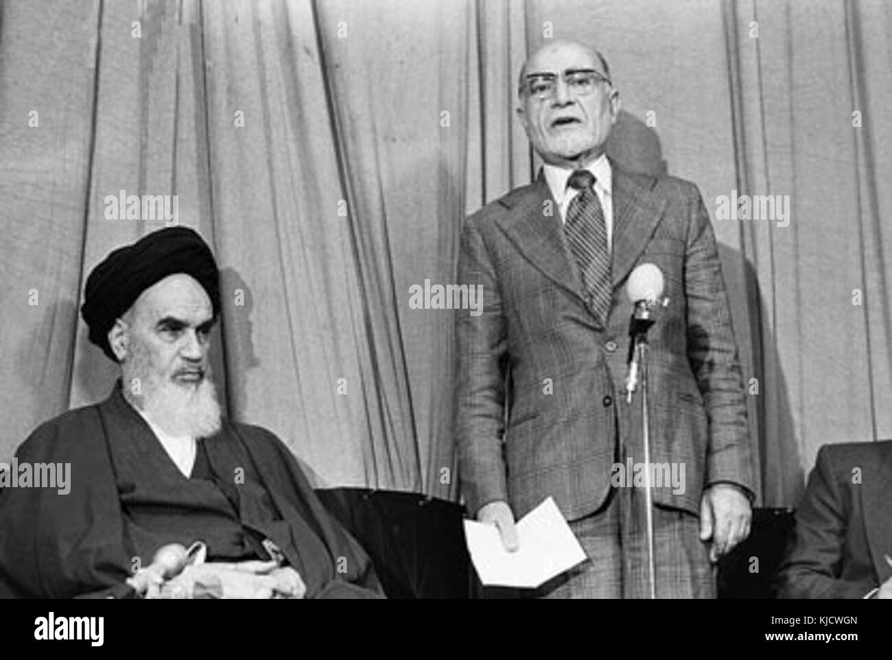 Ruhollah Khomeini und Mehdi Bazargan Stockfoto