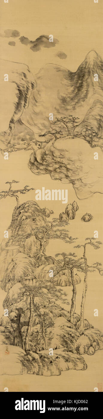 Bada Shanren Landschaft im Stil von Wu Zhen, (1280-1354) Google Kunst Projekt Stockfoto