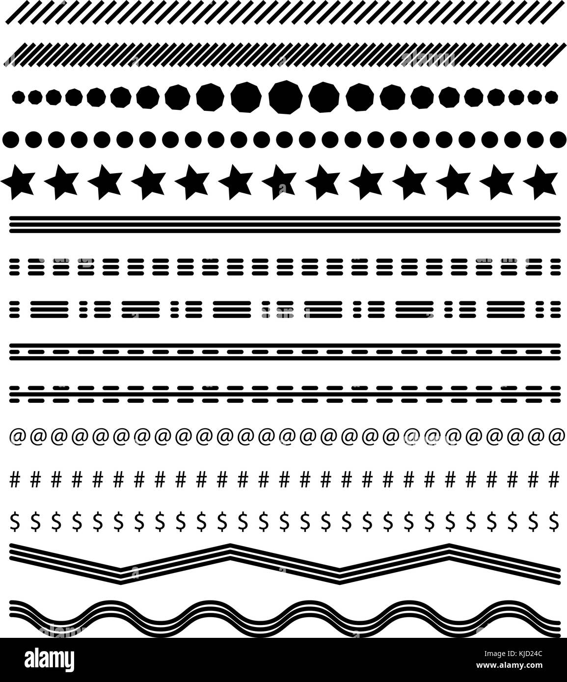 Fußzeilen festlegen, Seite teiler Design Vector Stock Vektor