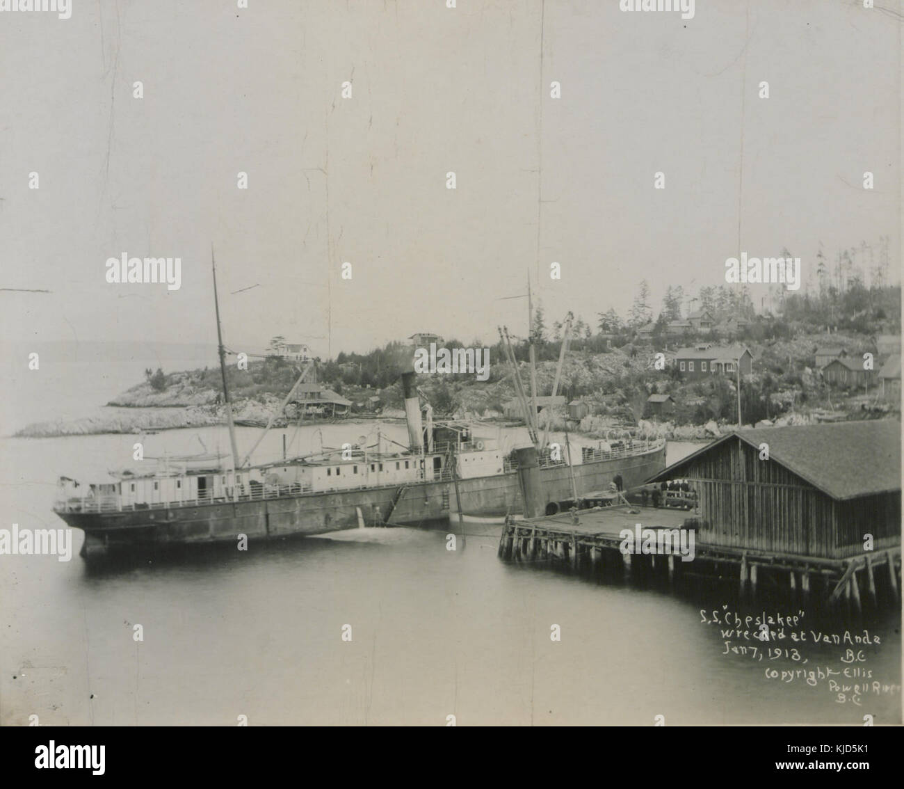SS Cheslakee, ruinierte bei Van Anda, British Columbia, Jan 7, 1913 Nr. 1 (HS 85 10 26713) Stockfoto