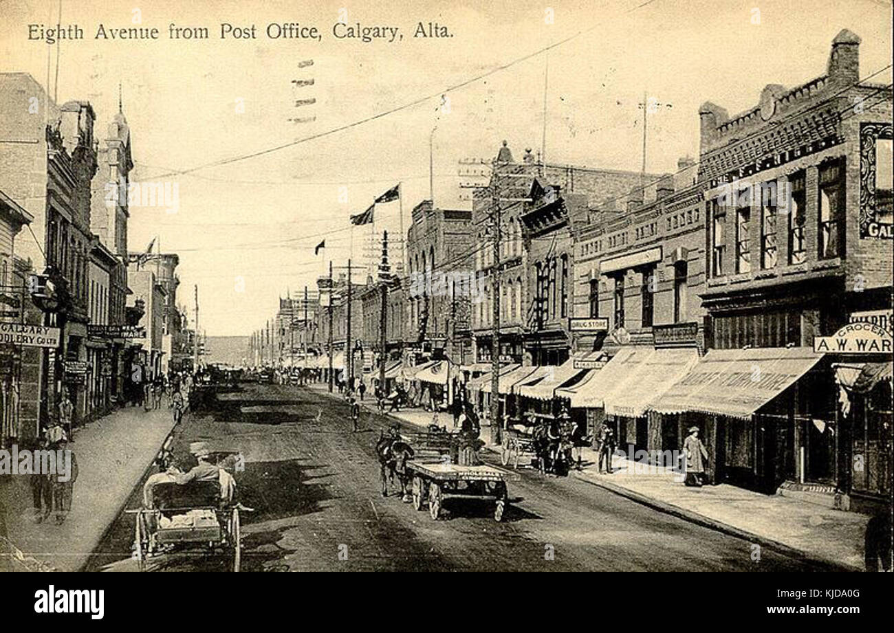 Eighth Avenue von Post Calgary Stockfoto