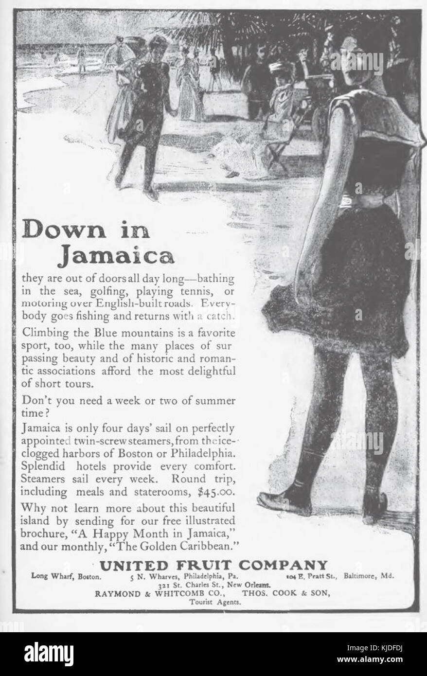 United Fruit Co nach Jamaika Stockfoto