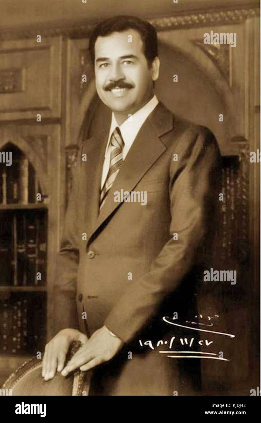 Saddam Hussain 1980 Stockfoto