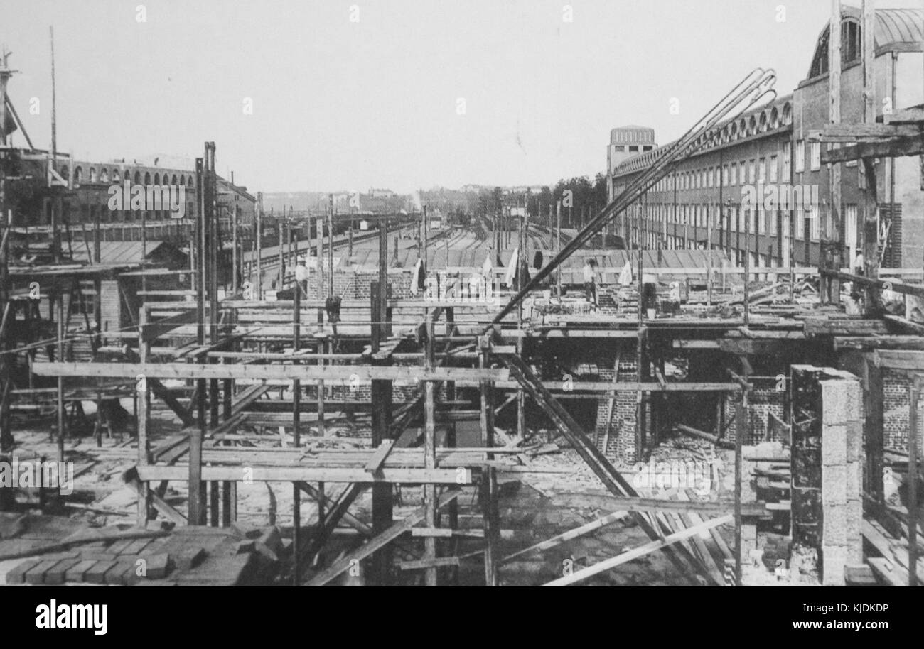 Helsingin rautatieasema rakenteilla 1913 Stockfoto