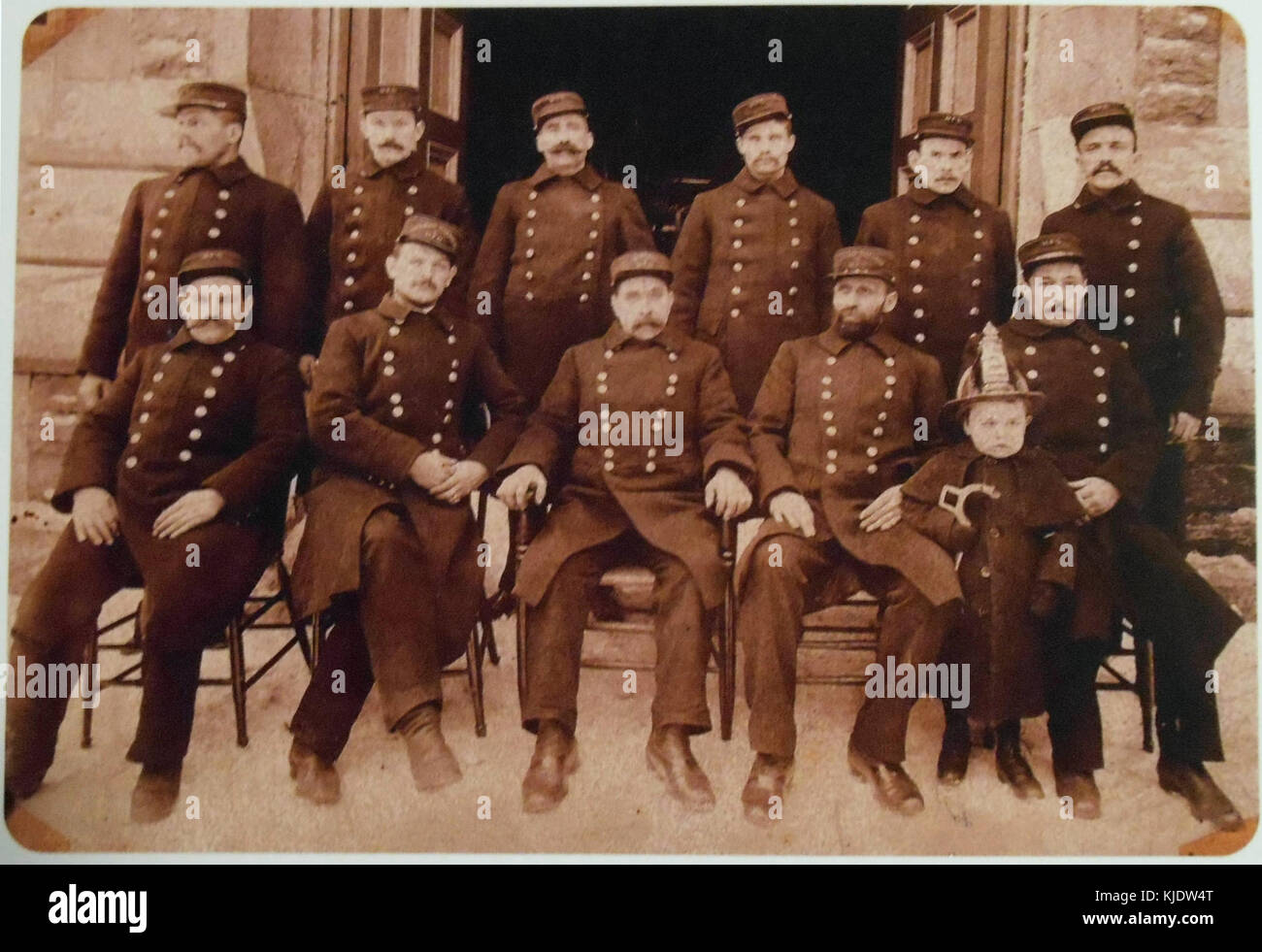 Personal devant La Caserne 2 Stockfoto