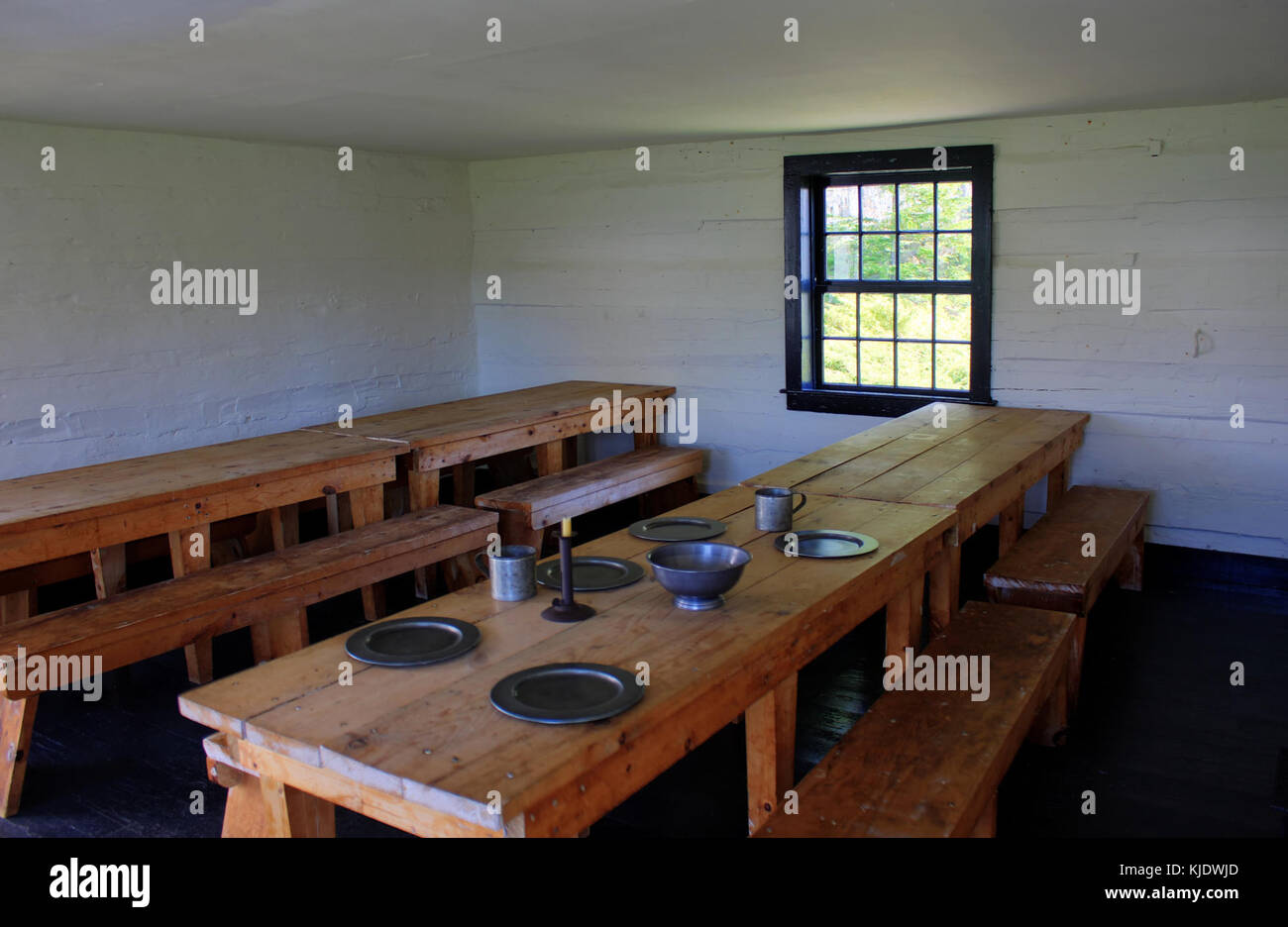 Gfp Michigan fort Wilkens state park Esstische Stockfoto