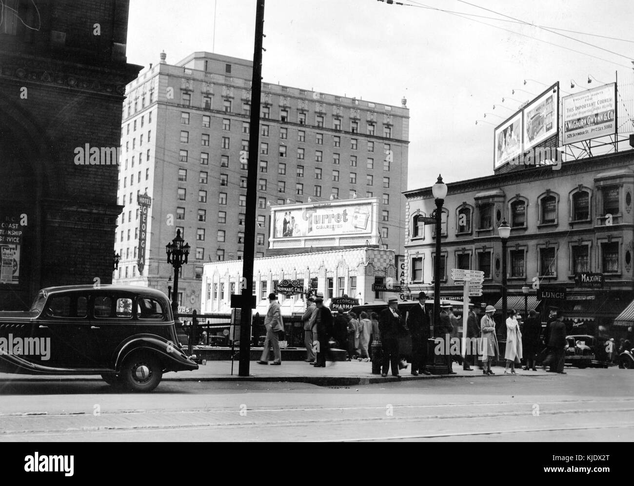 Zigarette Anschlagtafeln Vancouver 1932 Stockfoto