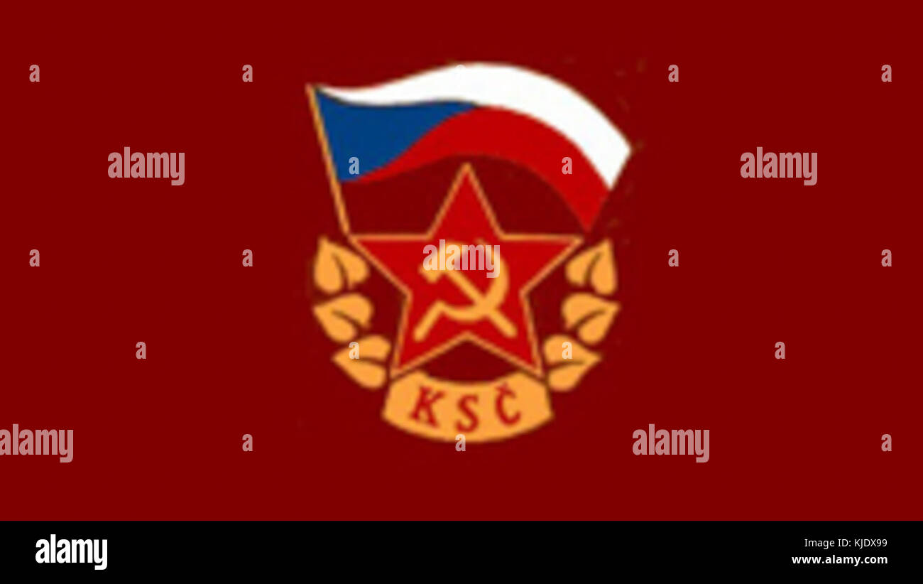 Flagge der Kommunistischen Partei der Tschechoslowakei Stockfoto