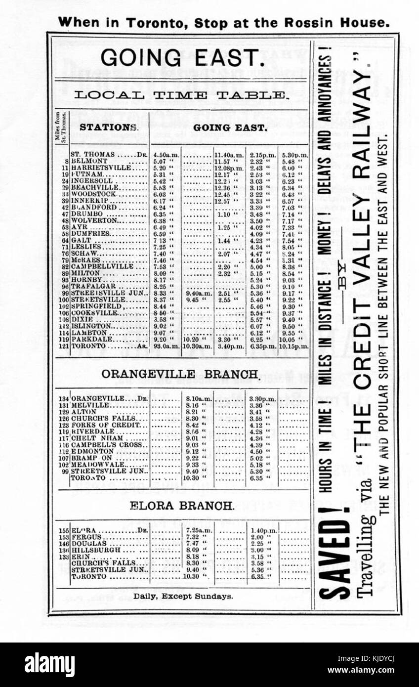CVR 1883 Zeitplan 3. Stockfoto