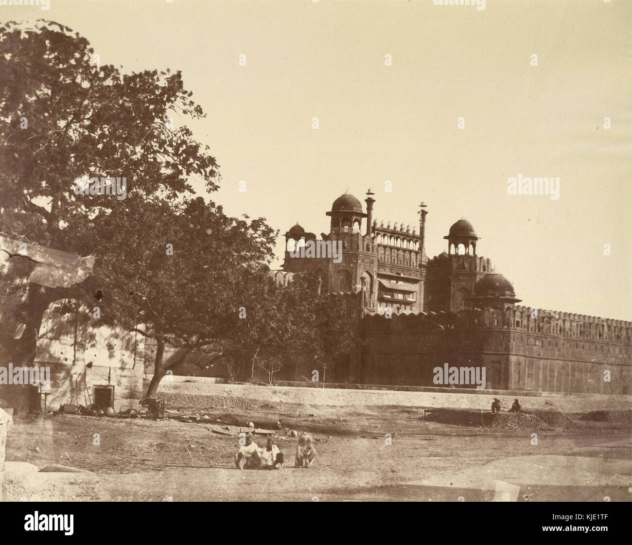 Die Lahore Tor (Westtor) der Red Fort in 1858 Stockfoto