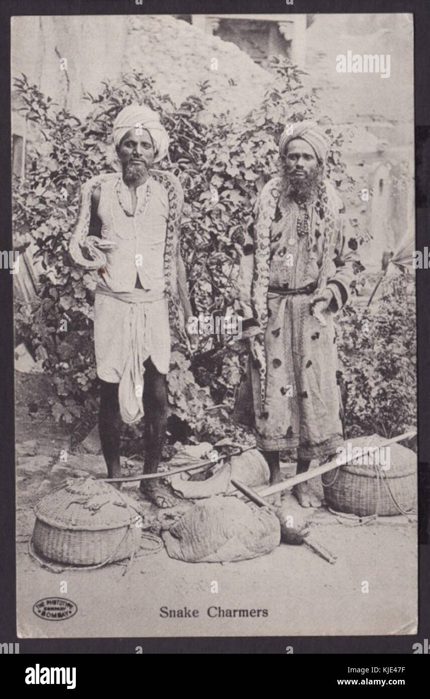 Indische Schlangenbeschwörer in den 1910s Stockfoto