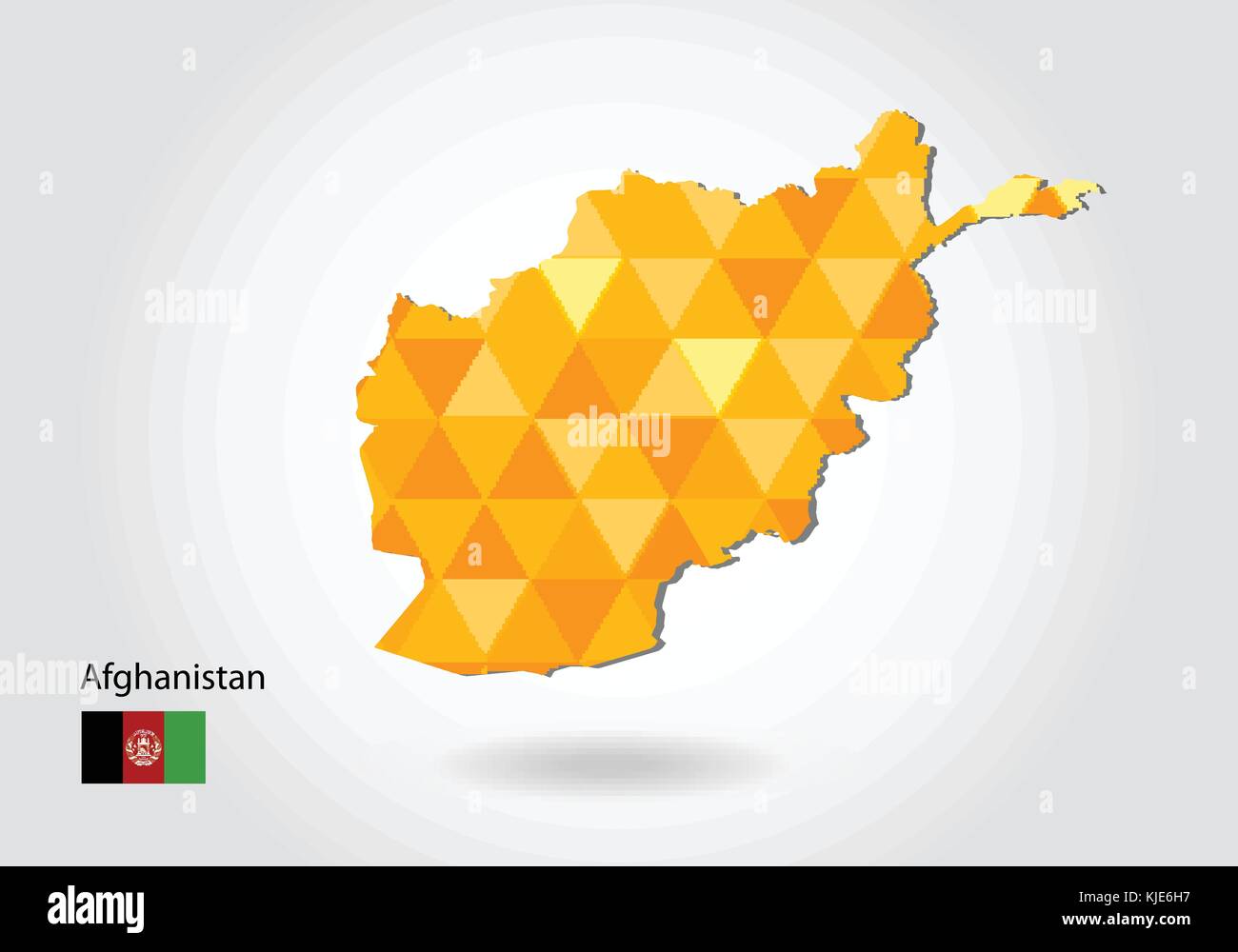 Geometrische Vektorkarte im polygonalen Stil von Afghanistan. Low Poly Karte von Afghanistan. Bunte Polygonale Kartenform von Afghanistan auf weißem Hintergrund - ve Stock Vektor