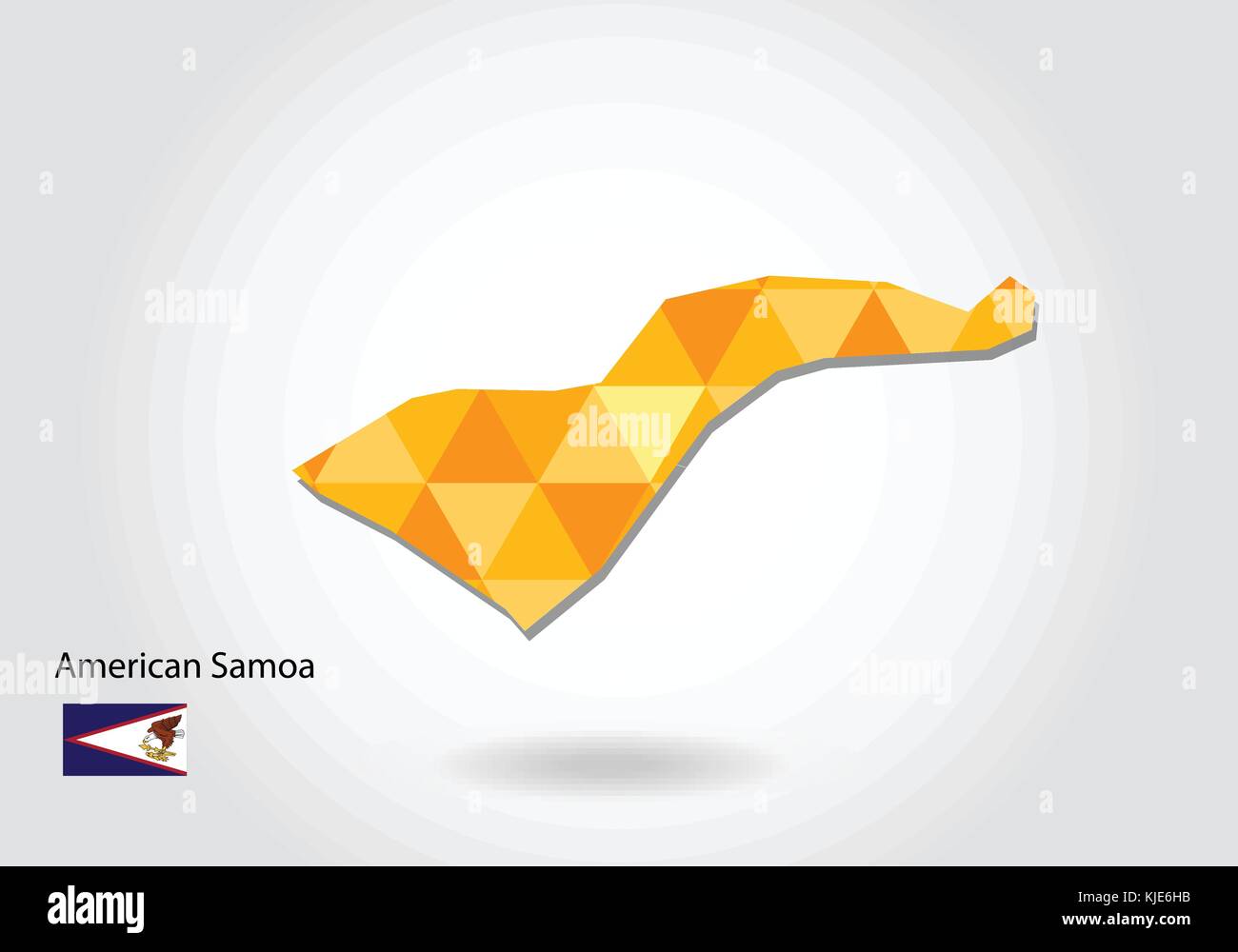 Geometrische vieleckige Stil Vektorkarte von Amerikanisch-samoa. Low Poly map von Amerikanisch-samoa. Farbenfrohe polygonalen Karte Form von Amerikanisch-samoa auf weißem backgr Stock Vektor