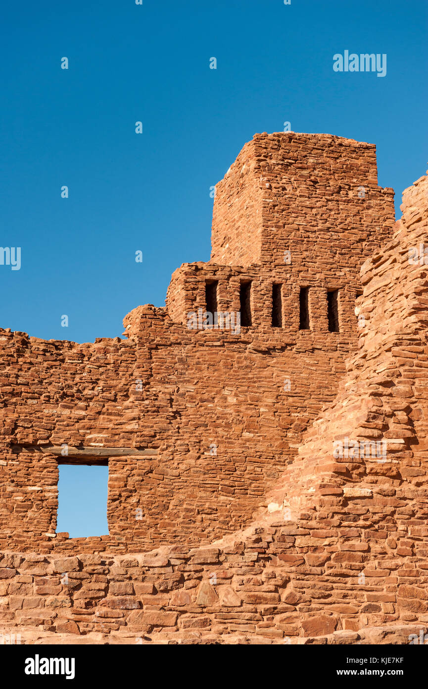 Mission San Gregorio de Abo-Ruinen, Salinas Pueblo Missions National Monument, New Mexico, NM, Vereinigte Staaten von Amerika, USA. Stockfoto