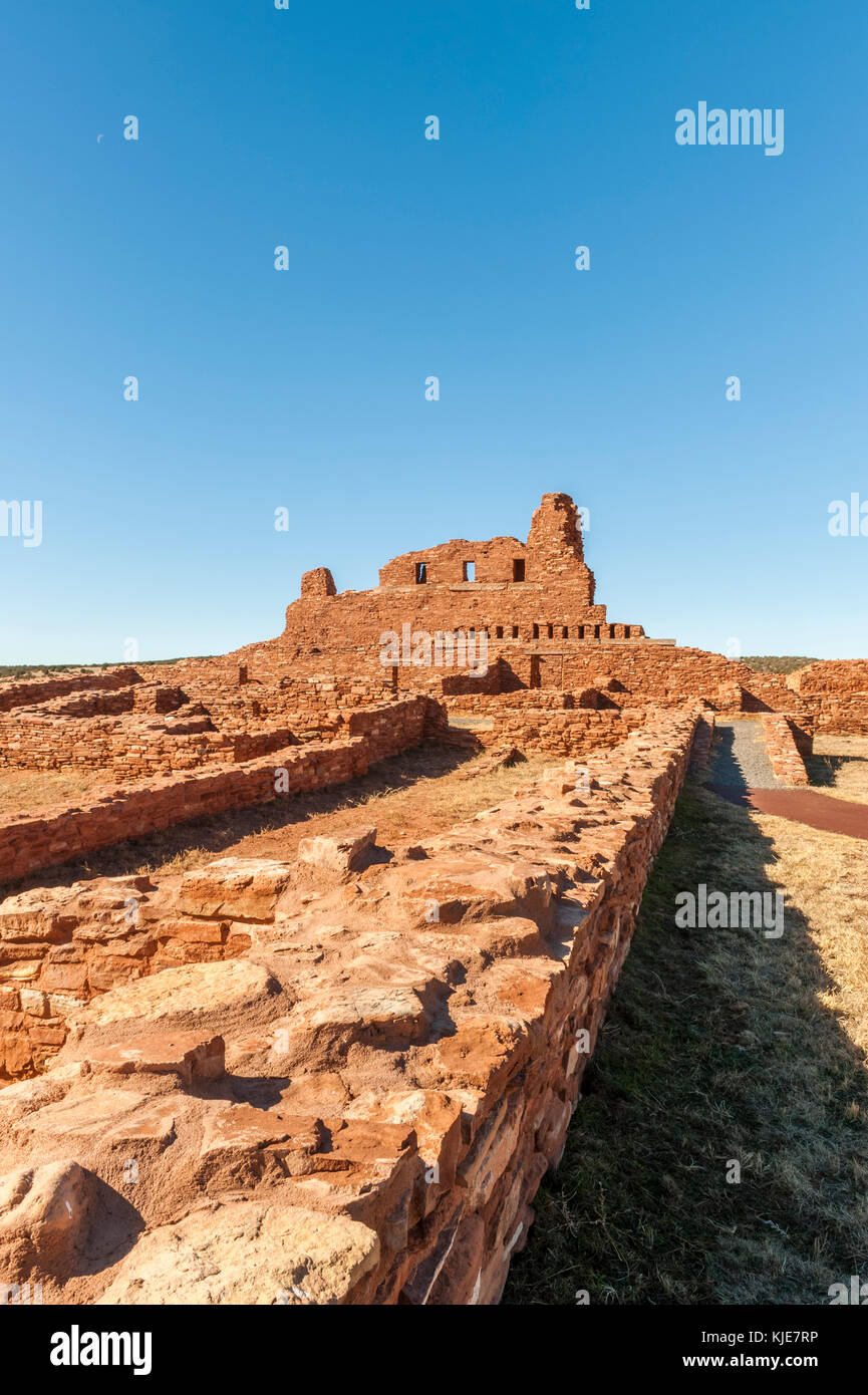 Mission San Gregorio de Abo-Ruinen, Salinas Pueblo Missions National Monument, New Mexico, NM, Vereinigte Staaten von Amerika, USA. Stockfoto