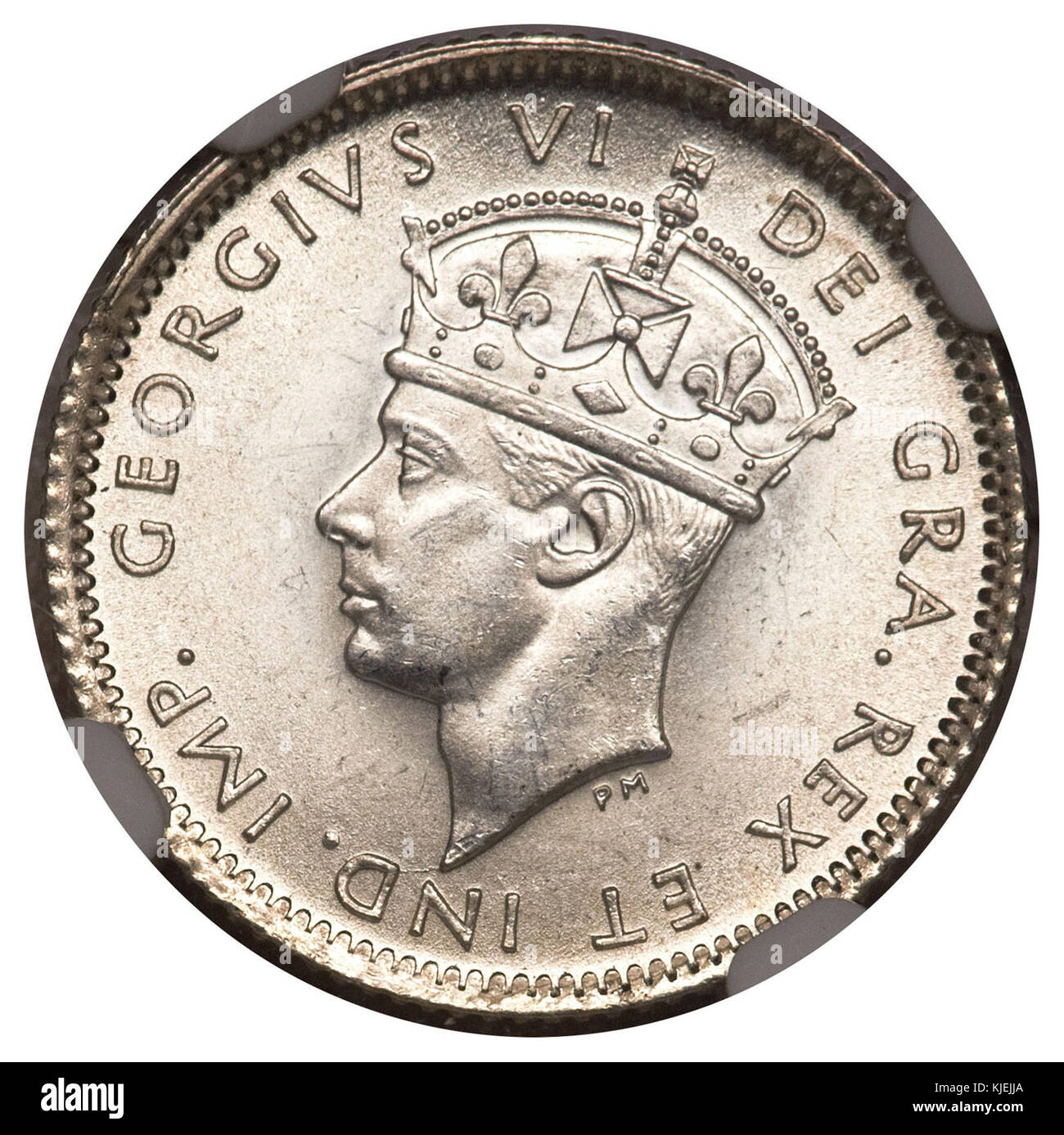 Dieser Titel bezieht sich auf eine Münze aus Kanada, insbesondere auf das 10-Cent-Stück, das 1941 während der Regierungszeit von George VI. Geprägt wurde. Stockfoto