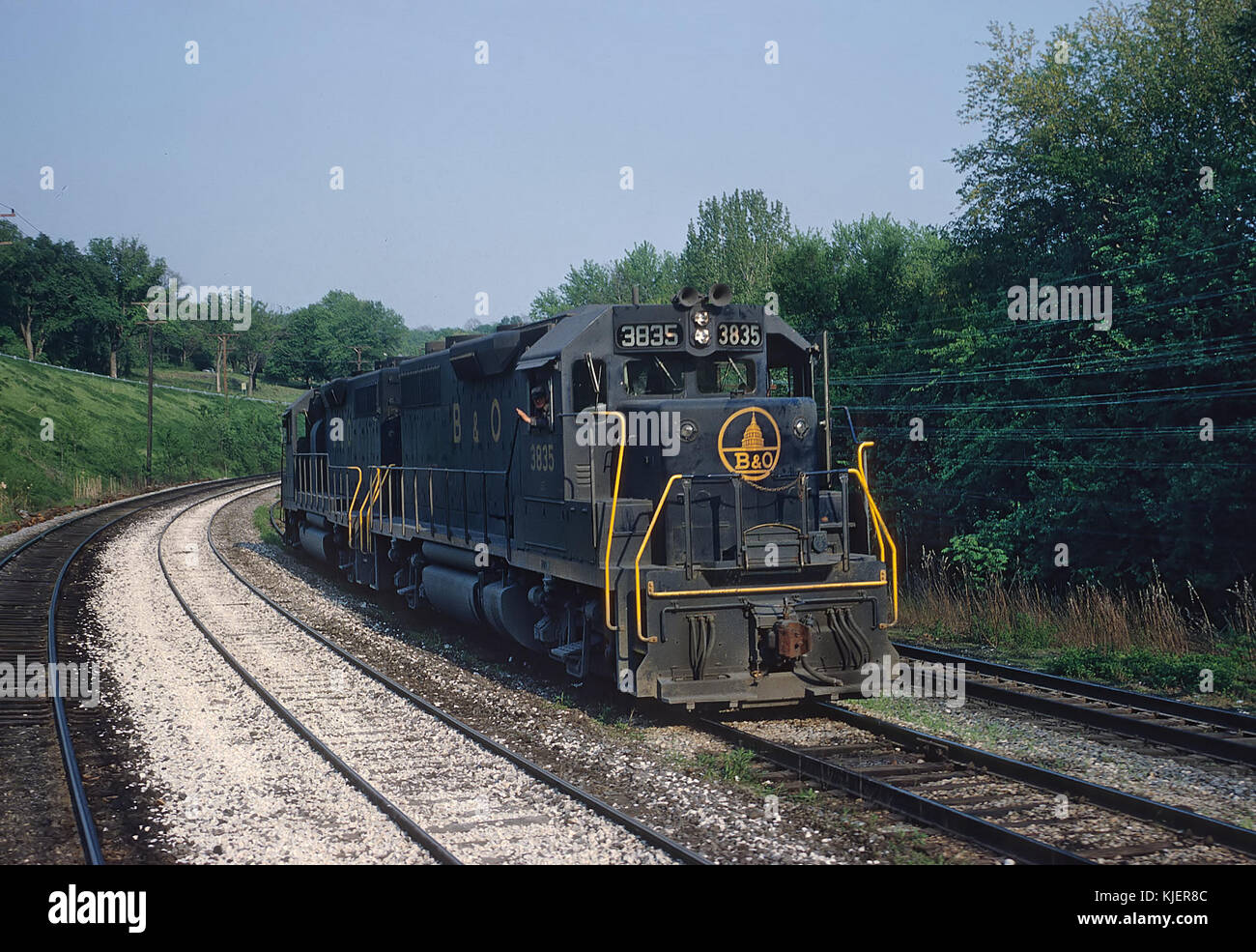 B&O 3835 (GP38) in der Nähe von Weverton, MD am 3. Mai 1969 (22524562155) Stockfoto