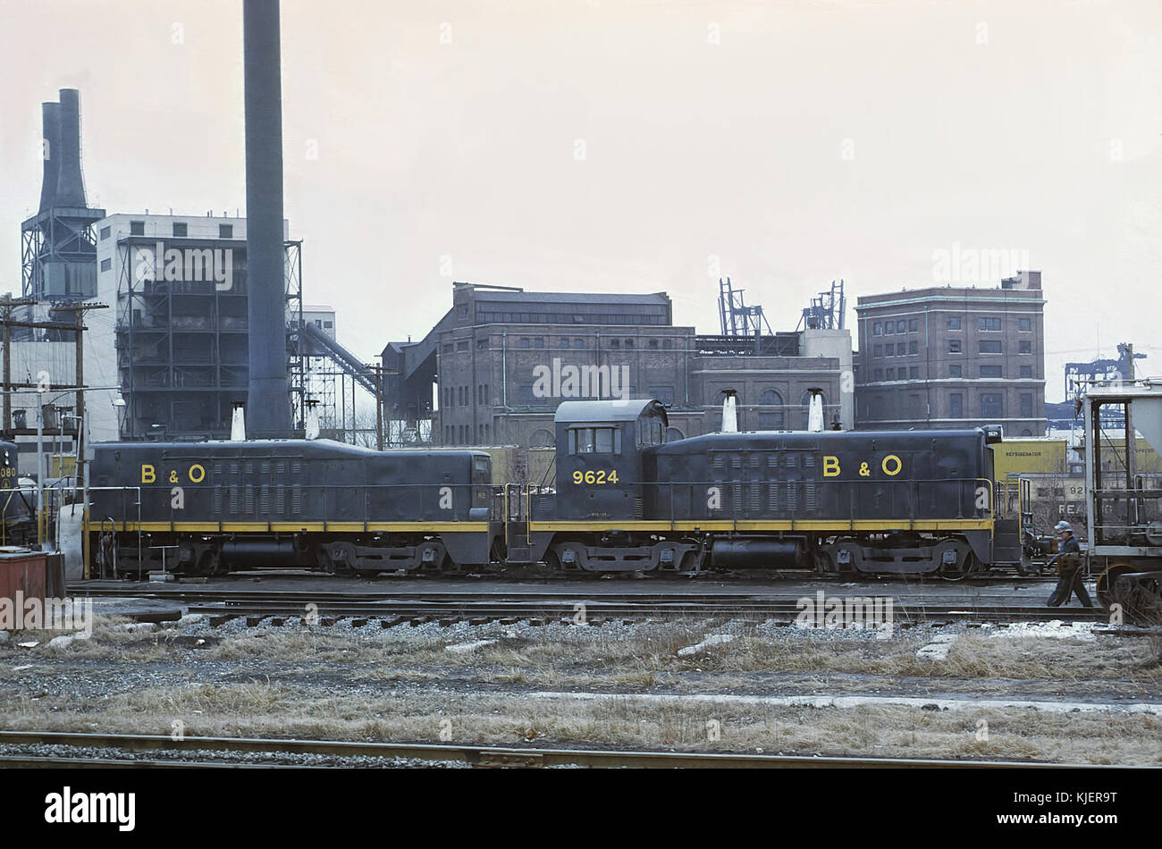 Baltimore und Ohio 9624 (TR4) Kuh und Kalb am Flußufer Hof, Baltimore (22341847029) Stockfoto