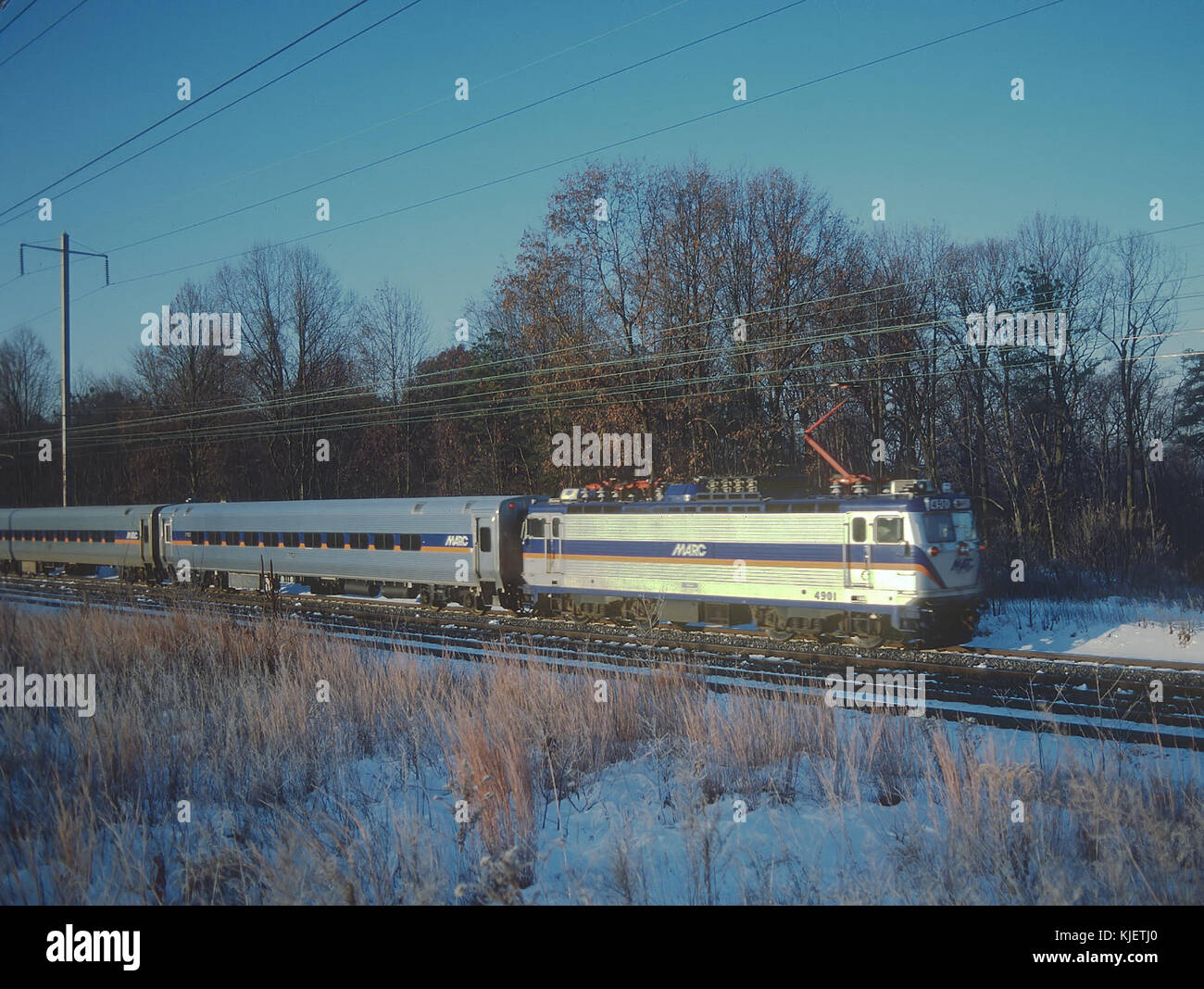 MARC 4901 in der Nähe von BWI Rail Station, November 1987 Stockfoto