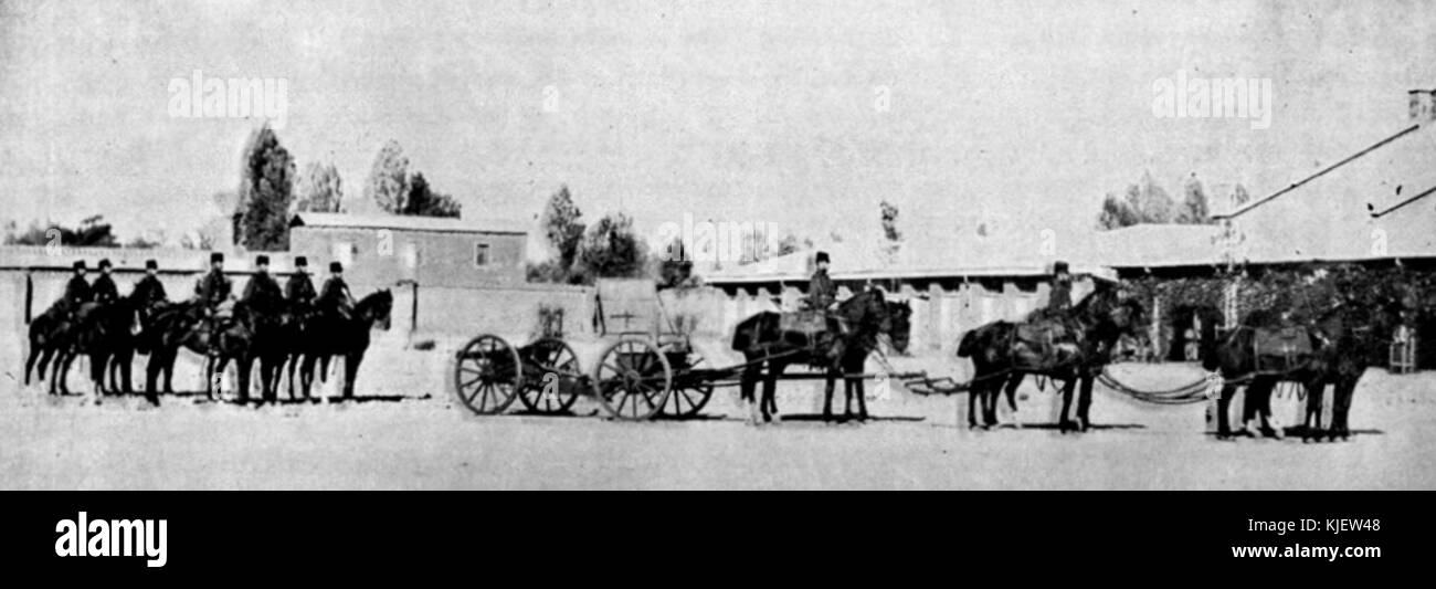 Artilleria de Caballos pieza atalajada 1903 Stockfoto