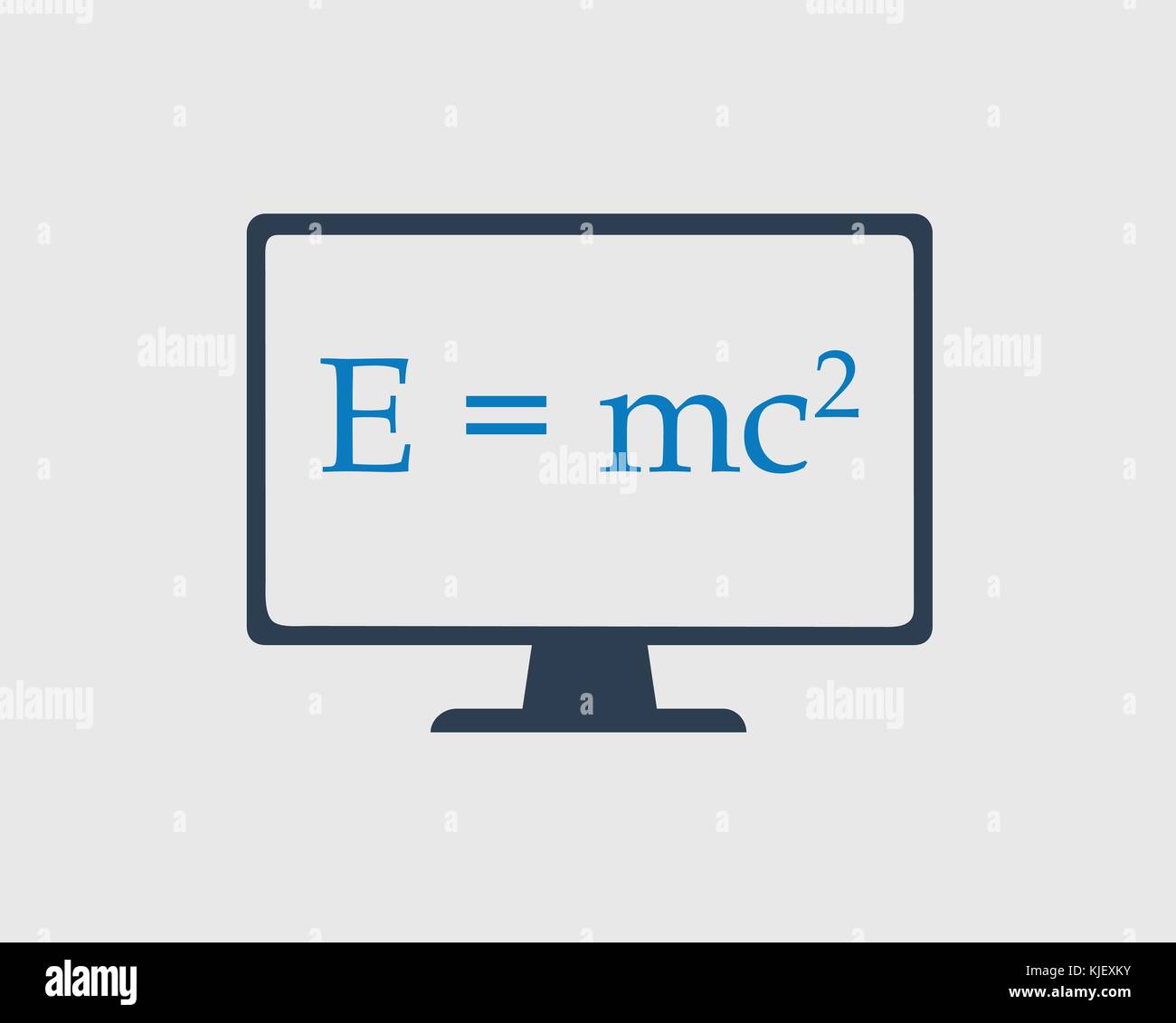 Physik Symbol. e=mc quadratische Gleichung auf Bildschirm Stock Vektor