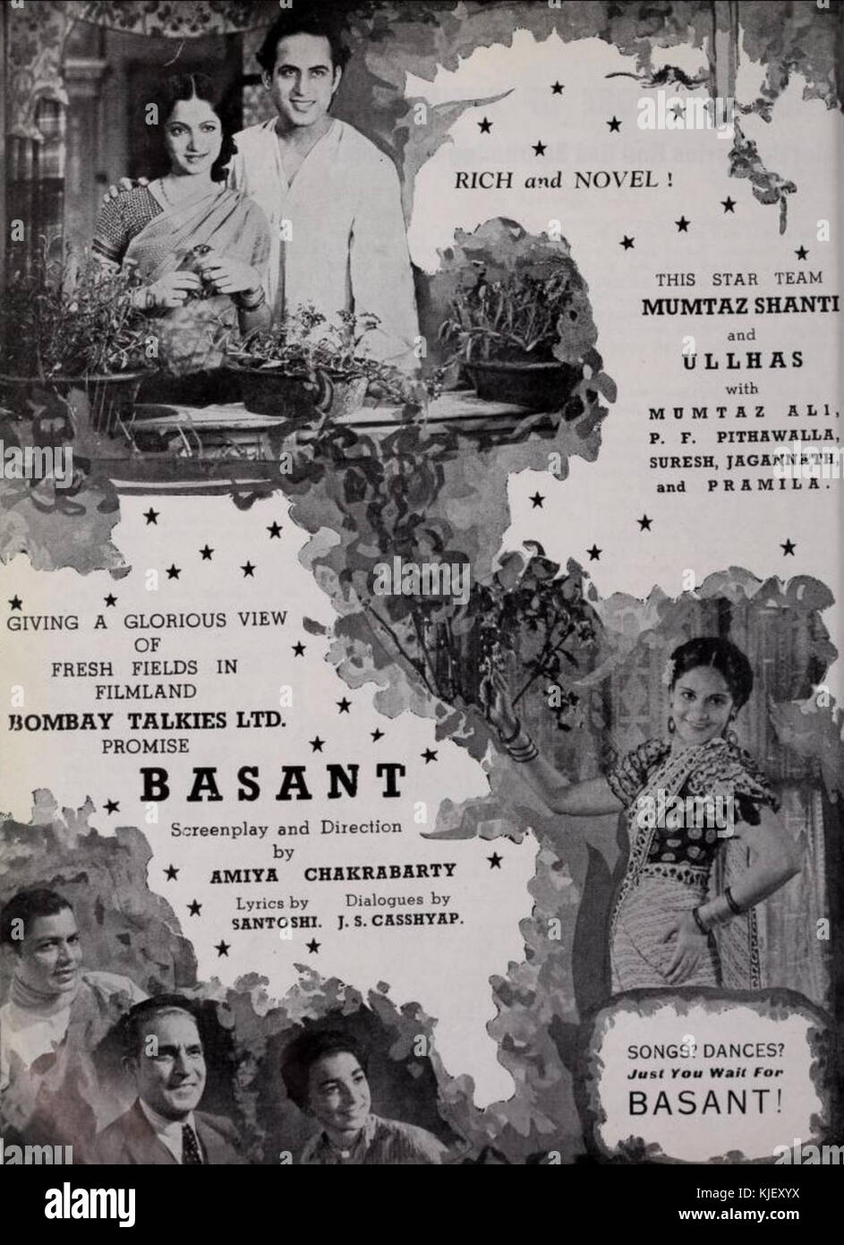 Basant (1942) Werbung Poster Stockfoto